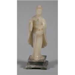 Carved Chinese Hardstone Woman Statue