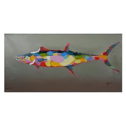 Ocean Fish, O/C, Signed Illegible