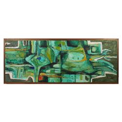 JOHN NARTKER Large Abstract Oil Painting on Canvas