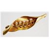 Image 1 : 14K LEAF & Seed Pearl Pin Brooch