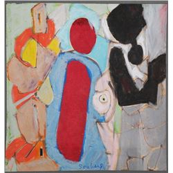 HERMAN SOMBERG, Oil on Paper, Abstract