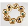 Image 3 : 14k Gold Lapis & Turquoise Brooch