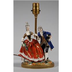 DRESDEN Porcelain Figural Lamp