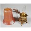Image 3 : Brass Lamp, Iridescent Glass Shade