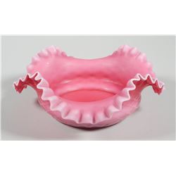 Victorian Diamond Quilted Pink Glass Bowl