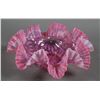 Image 1 : Antique Ruffle Edge Pink Art Glass Bowl