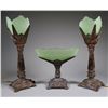 Image 1 : DECO Lamp & Centerpiece Uranium Glass Mantle Set