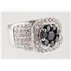 Image 1 : 10K White Gold DIAMOND & SAPPHIRE Mens Ring