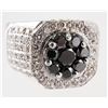 Image 2 : 10K White Gold DIAMOND & SAPPHIRE Mens Ring