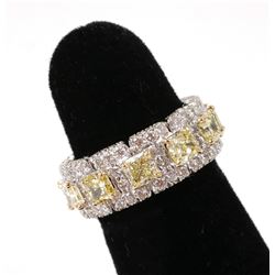14K Natural YELLOW & WHITE DIAMOND Ring