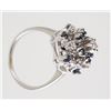 Image 2 : 14K White Gold SAPPHIRE & DIAMOND Cluster Ring
