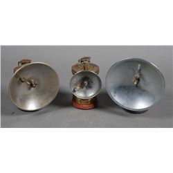 (3) CARBIDE HEADLAMPS Auto Lite Safesport