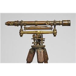 W & LE Gurley Brass Survey Level Tripod Stand Box