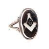 Image 1 : 14K MASONIC Onyx Signet Ring