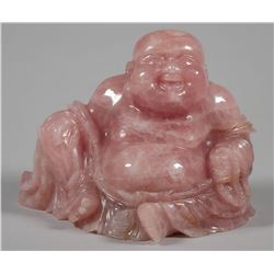 Chinese Pink Quartz Buddha Statue