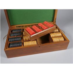 Art Deco Period POKER CHIP Set in Case