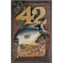 Vintage Florida Ceramic House Fish Plaque