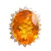 Image 2 : 14k Gold ORANGE OPAL Diamonds Ring