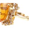 Image 3 : 14k Gold ORANGE OPAL Diamonds Ring