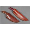 Image 5 : (2) Custom Fixed Blade Damascus Steel Knife