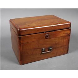 18c Antique Smoking Caddy Burl Walnut