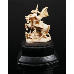 Ivory Carving of St. George & The Dragon