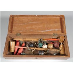 Antique Miniature Croquet Game Set