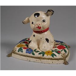 Hubley Cutie Dog on Pillow Cast Iron Bank