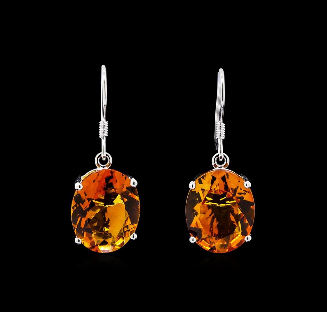 Crayola 17.60 ctw Citrine Earrings 14K White Gold
