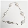 Image 2 : Silver Fresh Water Pearl 7.5" Bracelet, Suggested Retail Value $40