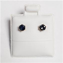 14K Gold Filled Sapphire(0.92ct) Earrings, Made in Canada, Suggested Retail Value $160