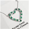 Image 2 : Silver Simulation Emerald 18" Necklace, Suggested Retail Value $100