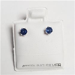 Silver Sapphire(0.4ct) Earrings, Made in Canada, Suggested Retail Value $80