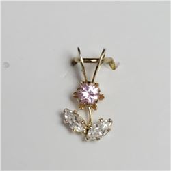 10K Yellow Gold Cubic Zirconia Pendant, Made in Canada, Suggested Retail Value $80