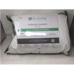 The Seasons Collections White Down Pillow-Queen (Back/Stomach Sleeper)