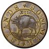 Image 1 : (c. 1859) Dickeson Copy Sommer Islands Shilling, Brass, Kenney 1, W-15410, R6, MS60