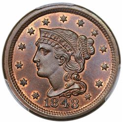1848  N-2  R1  PCGS MS66BN CAC.  EAC MS64