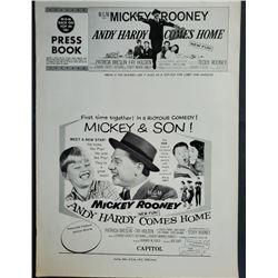 1958 MGM Pressbook "ANDY HARDY COMES HOME" 1958 MGM Pressbook starring Mickey Rooney and Co Star