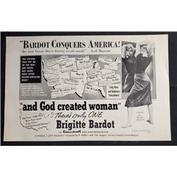 1956 CinemaScope Pressbook "and God created woman" 1956 Pressbook starring Brigette Bardot. Directed