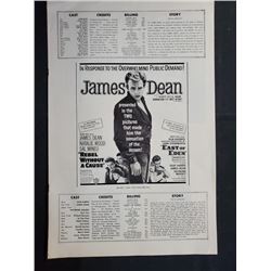 1955 "REBEL WITHOUT A CAUSE" and "EAST OF E" 1955 Movie Pressbook for two classic James Dean m