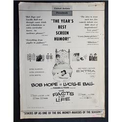 1960 United Artists Pressbook "THE FACTS OF LIFE" 1960 Pressbook starring Bob Hope and Lucille Ball
