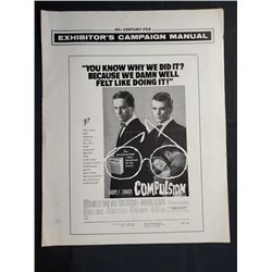 1959 Exhibitor Campaign Manual "COMPULSION" 20th Century Fox Movie Pressbook starring Orion W