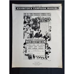 1960 Exhibitors Manual "WHEN COMEDY WAS KING" 20th Century Fox Robert Youngson "WHEN COMED
