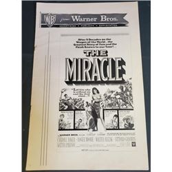 "The Miracle" 1959  Press Book The Miracle  Starring Carroll Baker Roger Moore Walker Slezak Vittori