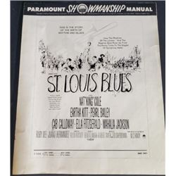 "St. Louis Blues" 1958 Press Book STARRING Nat "King" Cole Earth Kitt Pearl Bailey