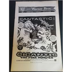 "Gigantis, The Fire Monster " 1959 Press Book     Warner Bros. PRESSBOOK