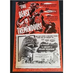 "The Beast of Hallow Mountain" 1956 Press Book " Starring: Guy Mason and Patricia Medina United Arti