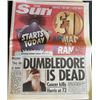 Image 1 : The Sun Paper Announces that Richard Harris Passed Saturday October 26th 2002