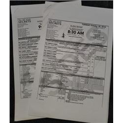 "Tell Me Your Secrets" 2018 Call Sheet Starring: Lily Rabe, Amy Brenneman, Enrique Murciano 10/30/18