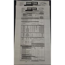 EBB Tide  2014 Call Sheet Starring: Chris Pratt,  Simpkins, Nick Robinson  June 5th and 6th 2014